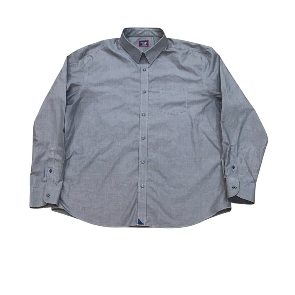 UNTUCKit‎ Grey Long Sleeve Button Up Collar Dress Shirt Wrinkle Free Cotton XXL